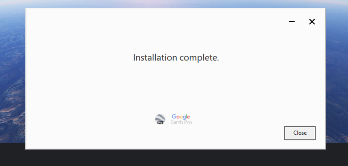 google earth pro download-4- installing completed